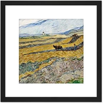 Enclosed Field: Van Gogh’s Ploughman, 8×8 Wood‑Mounted Art