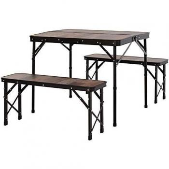 Outsunny Portable Camping Dining Table and Chair Set