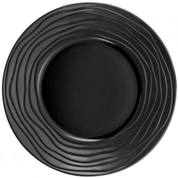 Plato Postre Medard Gres Negro – Pack de 6