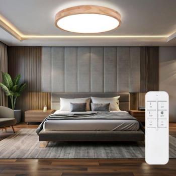 Lampe de Salon LED Bois 2700-6500K