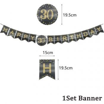 Conjunto de Regalos de Cumpleaños “30+” en Negro y Oro para Hombres y Mujeres