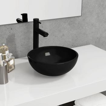 Vasque de toilette en verre trempé noir 30x12 cm