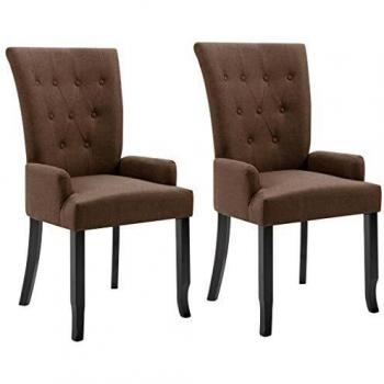 VidaXL Sillas Dúo Reposabrazos Marrón