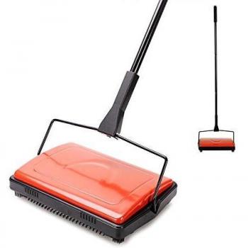 Yocada Red Carpet Sweeper with Brush – Home Office Low-Cushion Cleaner