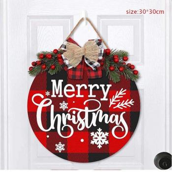 Houten Deurkrans voor Kerst
