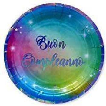 Piatti di Compleanno Soft Rainbow