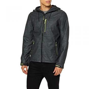 Superdry Chaqueta con capucha Windtrekker, Gris (Dark Grey Marl Feeder S6u)
