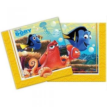Pack de Servilletas Buscando a Dory 20 piezas – Colores Azul y Amarillo
