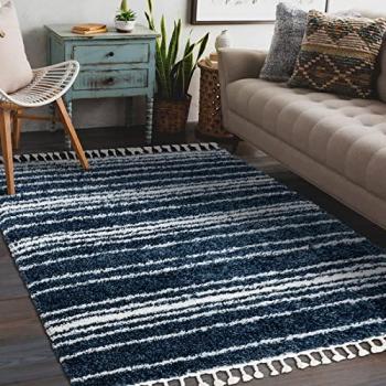 Moroccan Shaggy Area Rug 140x190 cm