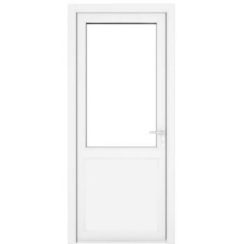 PVC-U Left Hand Single Door Clear Glazed 840 x 2090 mm White
