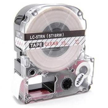 Vhbw 1x Red Transparent Label Cartridge for KingJim Printers