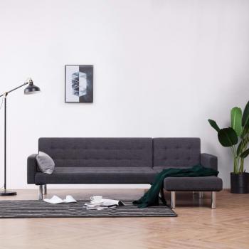 VidaXL L-förmiges Sofa Dunkelgrau Polyester
