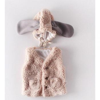 Toddler Boys Girls Cashmere Vest with Hat