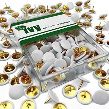 White Coated Brassed Drawing Pins