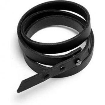 Bracelet en cuir noir style punk pour femme