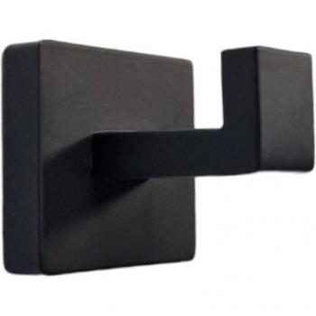 Support mural carré en inox Klose Besser noir pour manteaux