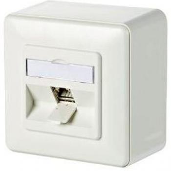 Metz Connect Presa di rete da parete CAT 6A, 1 porta, bianco puro