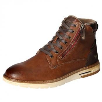 Mustang Herren Schnürboots Stiefel Braun Flacher Absatz Größe 44
