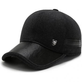 Gorra de lana para hombres, con aletas y orejeras de metal