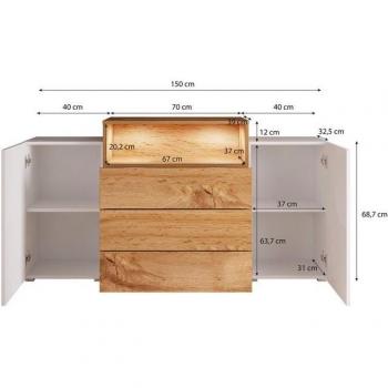 URBAN III – Kommoden-Design von INOSIGN, 150 cm breit, 3 Schubladen & 4 Fächer