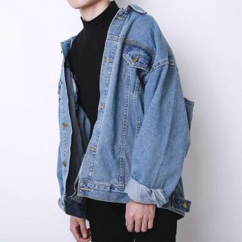 Men's Retro Denim Jacket with Cargo Style