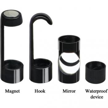 Black Hook Magnet Side View Mirror Set Waterproof with Screw Threads for 8mm/5.5mm Endoscope