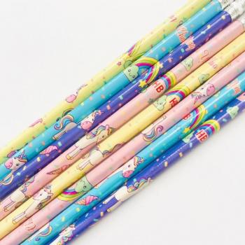Crayons de dessin licorne HB en bois