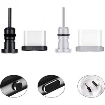 USB Type-C Port and Earphone Jack Dust Plug Set for Samsung Galaxy S8/S9 Plus & Huawei P10/P20 Lite