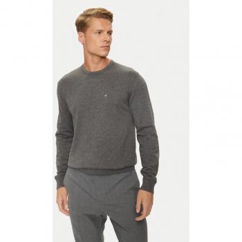 Calvin Klein COTTON SILK Rundhalspullover, Dark Grey Heather