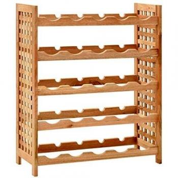 VidaXL 25-Bottle Wine Rack, Solid Walnut, 63x25x73 cm