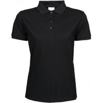 Polo Tee Jays 100% Coton Noir Femme Manches Courtes Taille L