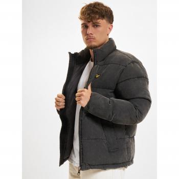 Lyle & Scott Men’s Faded Black Funnel Puffer Parka, Size 38 (Regular)
