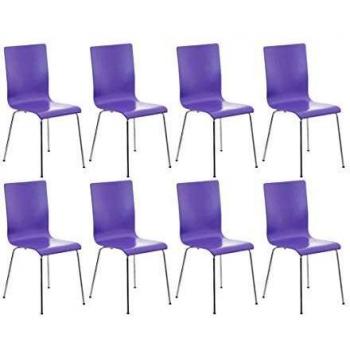 Set di 8 Sedie da Ufficio Ergonomiche, Colore: Viola, Modello Visitatore