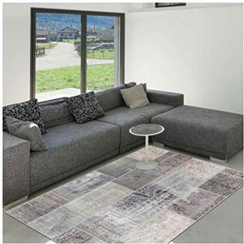 Tapis Moderne 120x170 cm Rectangulaire Class Patchwork 1A2T Gris
