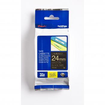 Brother P-touch TZe-354 Laminiertes Schriftband, 24 mm, Gold auf Schwarz