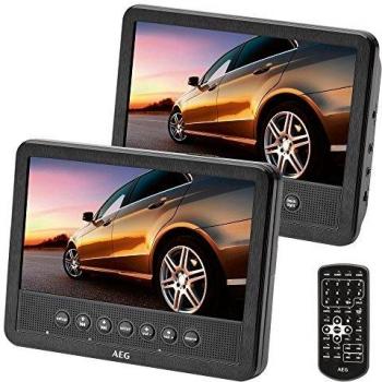 AEG tragbarer DVD-Player DVD 4555, 7 Zoll LCD-Monitor, USB-Schnittstelle, Kartensteckplatz, Fernbedienung, schwarz