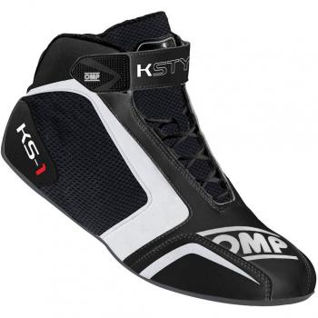 Botines Racing OMP KS-1 Negro/Blanco 45