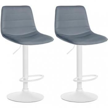 Höhenverstellbare Drehbare Barhocker Lex im 2er Set mit Kunstlederbezug und Metallgestell