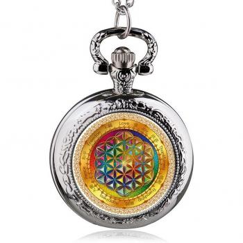 Collar brillante con reloj de bolsillo para mujer