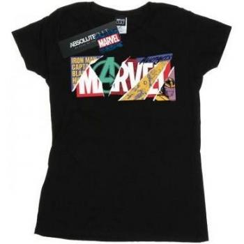 Marvel Camiseta Mujer XL Blanco – Algodón con Estampado Collage