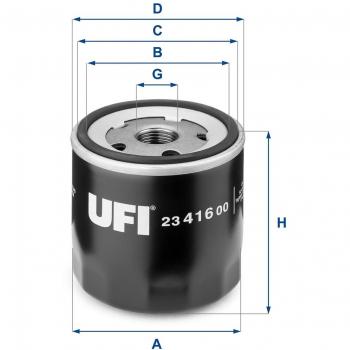 Filtro Olio UFI 23.602.00 Spin-On con Due Clapets di Non Ritorno
