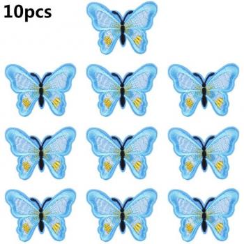 10Pcs Multicolor Butterfly Embroidery Appliques for T-Shirt Badges