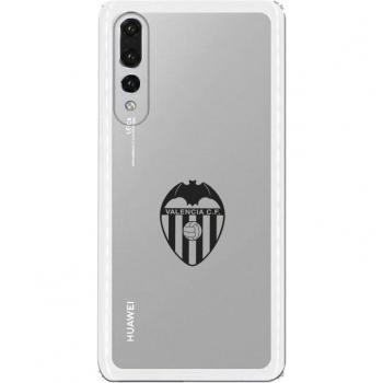 Funda Transparente Negra con Escudo del Valencia para Huawei P30