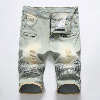 Herren gewaschene Baumwollshorts mit Slim Fit
