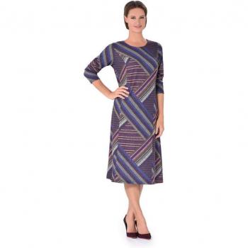 Vestito Sportivo XL Donna Kaki Viola, Collo Rotondo, Maniche Lunghe Tricotato