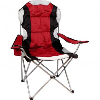 High Back Ergonomic Red Foldable Camping Armchair