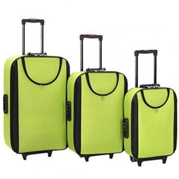 Valises pliables vertes en tissu Oxford (3 pièces)