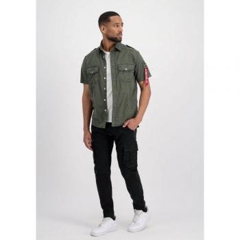 Chemise Homme Gris Noir Manches Courtes