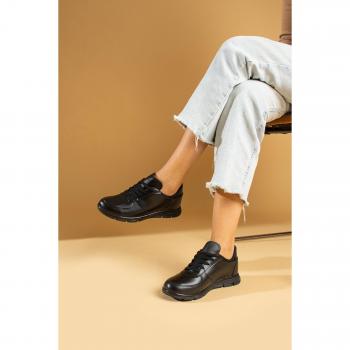 Stylish Black Lace-Up Sneakers for Women A1971-23