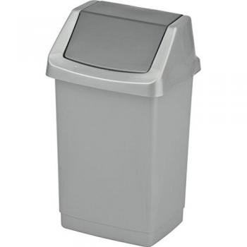 Poubelle Curver 50L argenté/anthracite